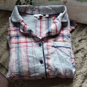 GUC FATFACE Check Women's pyjama top Size 6 (Grey/Navy/Crimson)